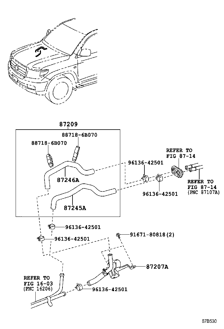 87209-60B41 HOSE, HEATER WATER, INLET A product image