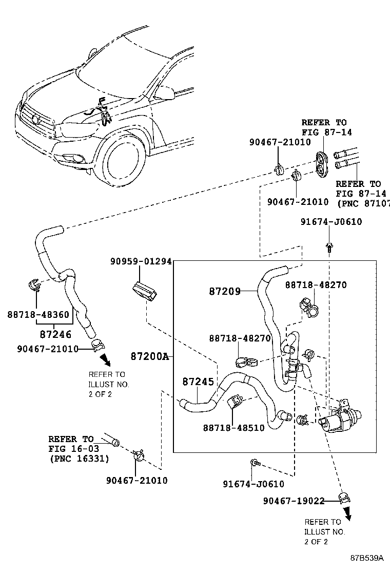 87248-48110 PIPE, HEATER WATER INLET, A product image