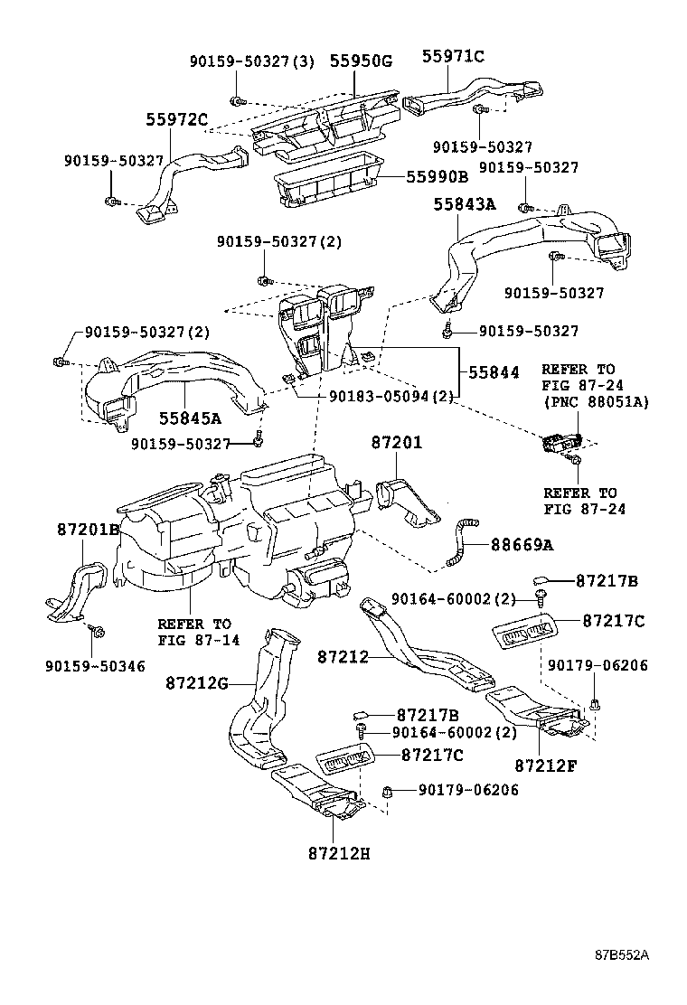 55950-30190 NOZZLE ASSY, DEFROSTER product image