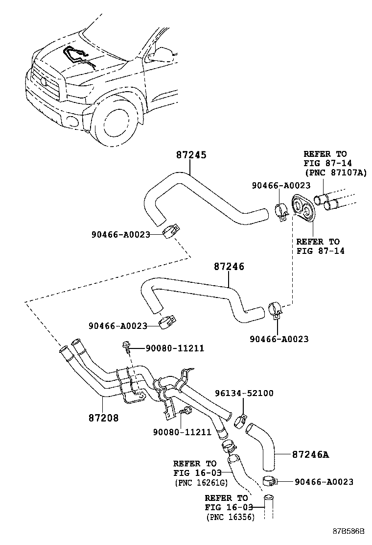 87245-0C260 HOSE, HEATER WATER, INLET product image