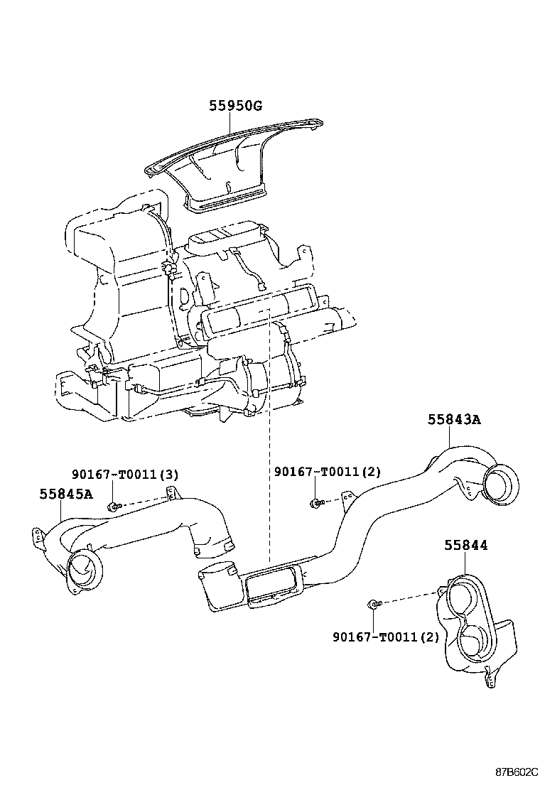 55843-0D190 DUCT, HEATER TO REGISTER, NO.1 product image