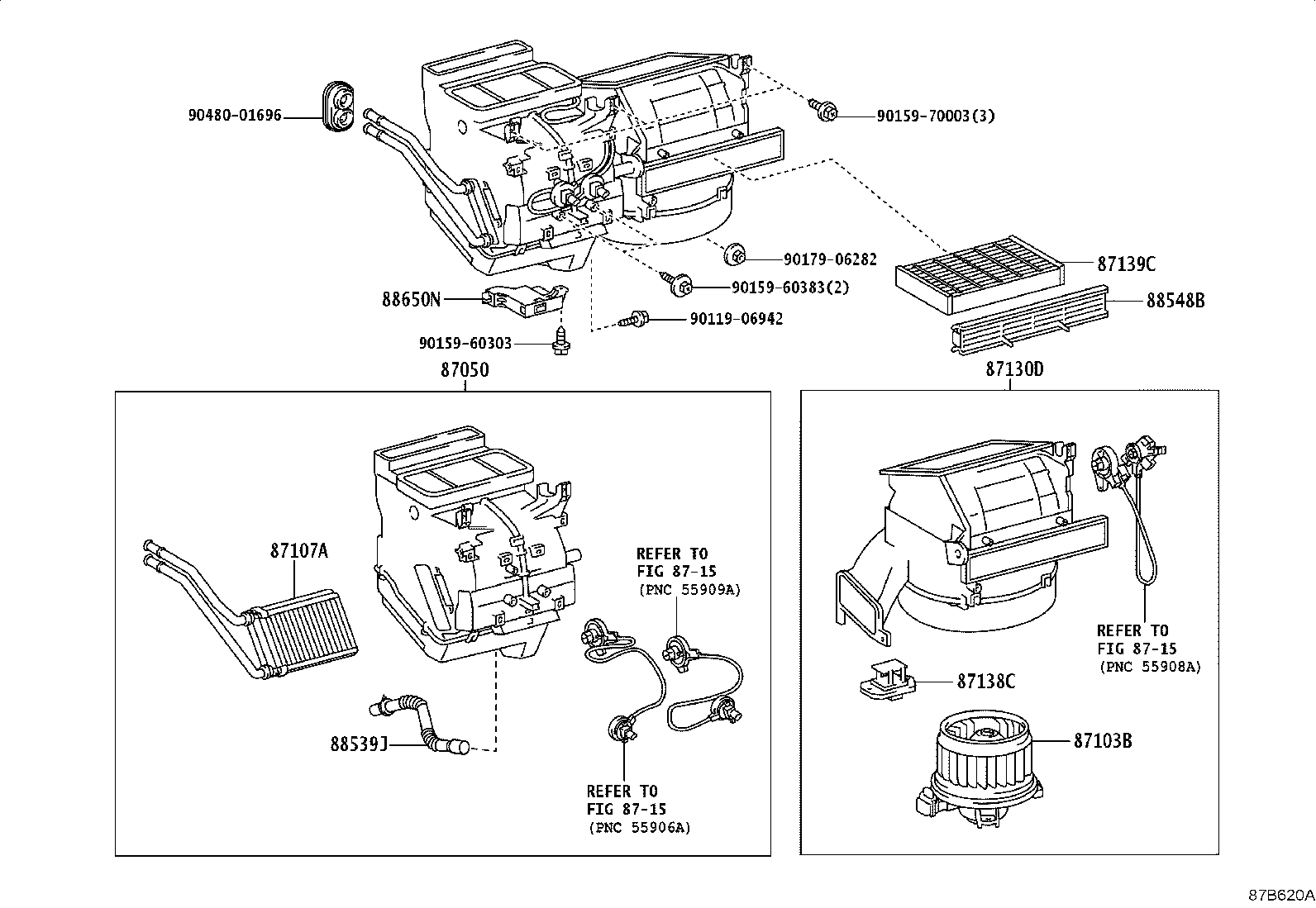 87103-52152 MOTOR SUB-ASSY, BLOWER W/FAN product image