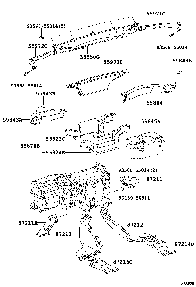 55843-35060 DUCT, HEATER TO REGISTER, NO.1 product image