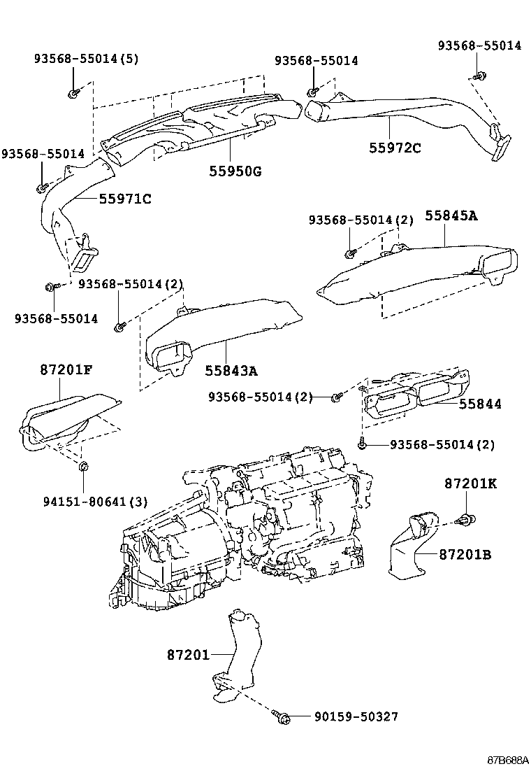 55845-77010 DUCT, HEATER TO REGISTER, NO.3 product image