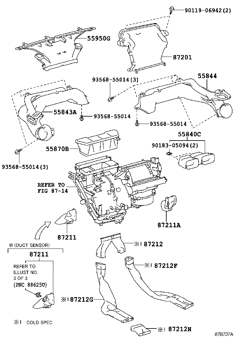 55844-52260 DUCT, HEATER TO REGISTER, NO.2 product image
