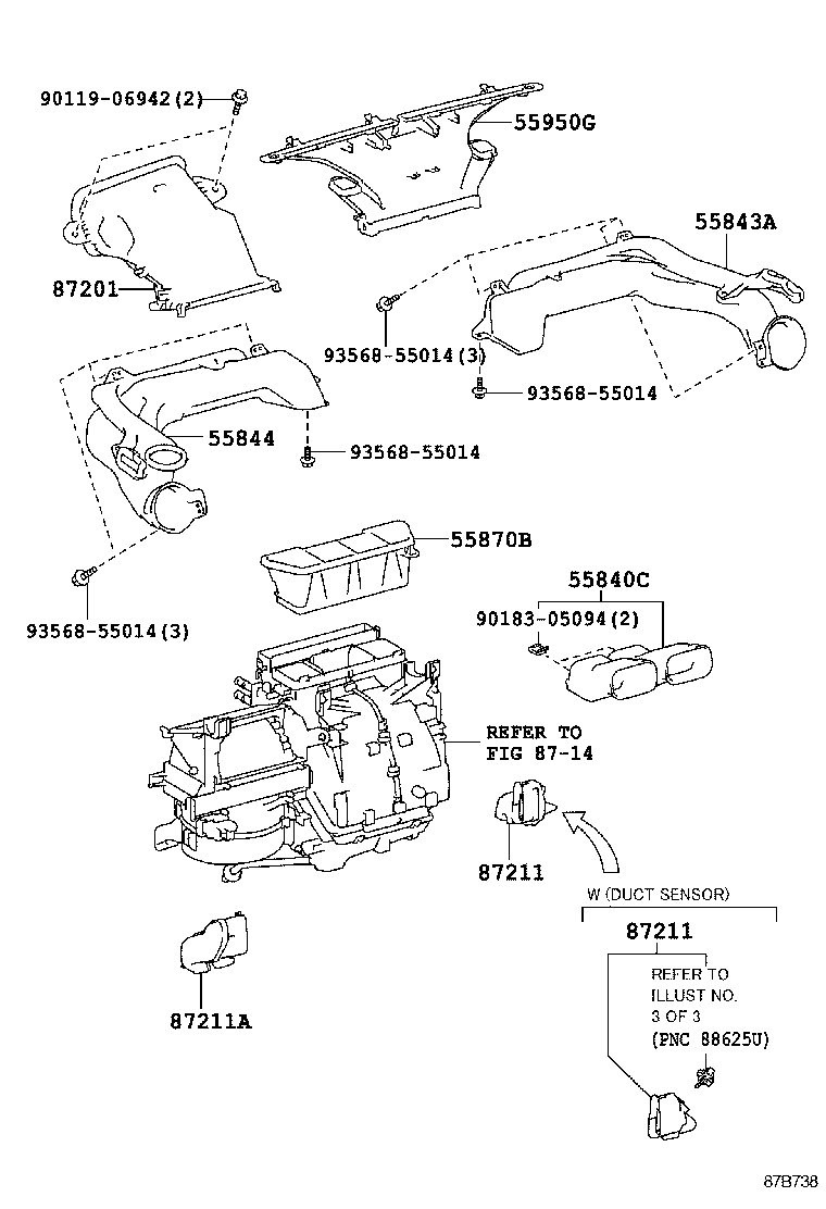 55844-52260 DUCT, HEATER TO REGISTER, NO.2 product image