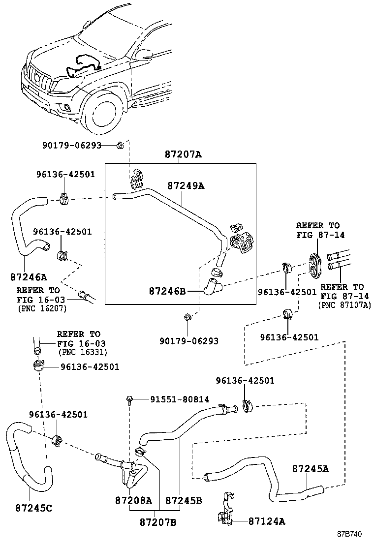 87209-60J00 HOSE, HEATER WATER, INLET B product image