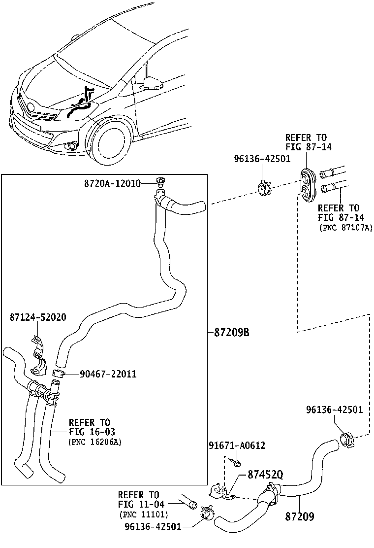 87209-52141 HOSE, HEATER WATER, INLET A product image