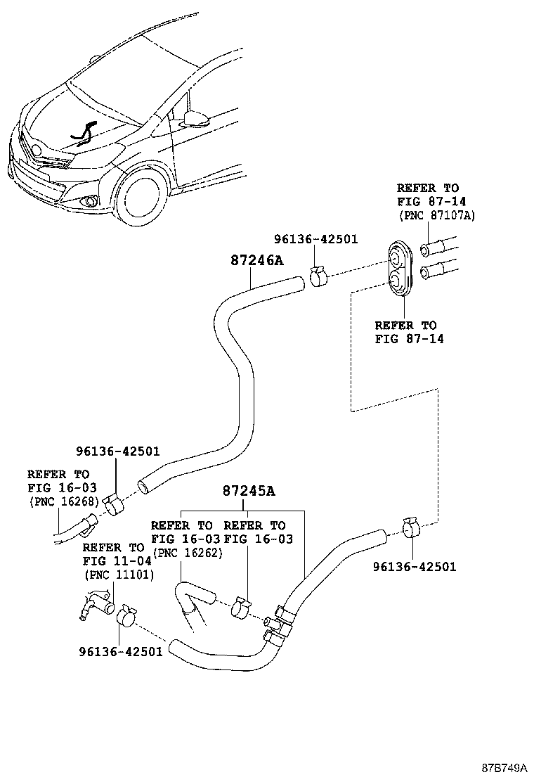 87209-52141 HOSE, HEATER WATER, INLET A product image