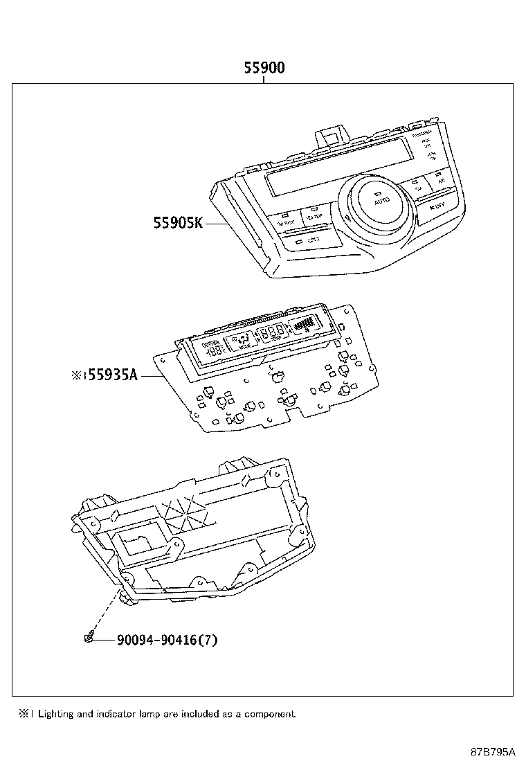 55900-47151 CONTROL ASSY, AIR CONDITIONER product image