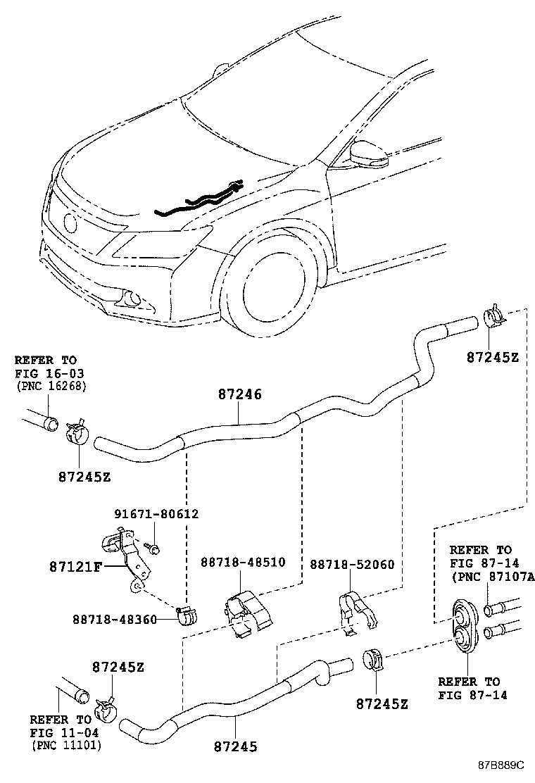 87245-33700 HOSE, HEATER WATER, OUTLET product image