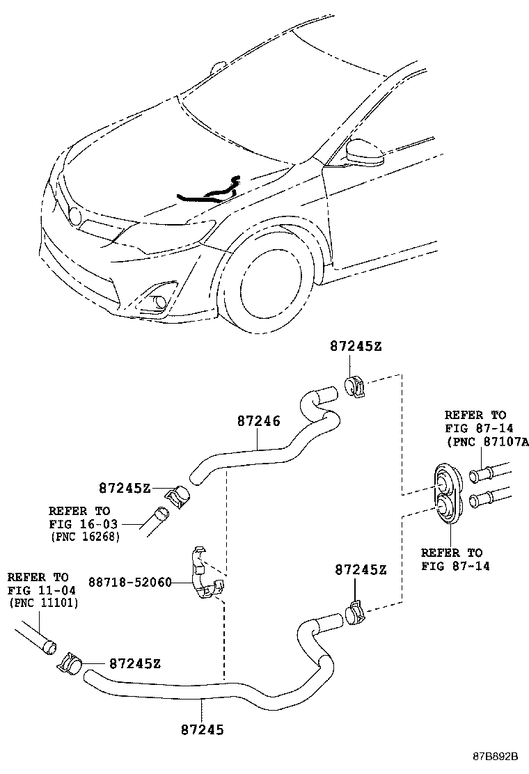 87245-33700 HOSE, HEATER WATER, OUTLET product image