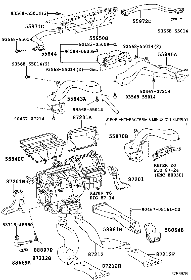 55870-33010 DUCT ASSY, HEATER TO REGISTER product image