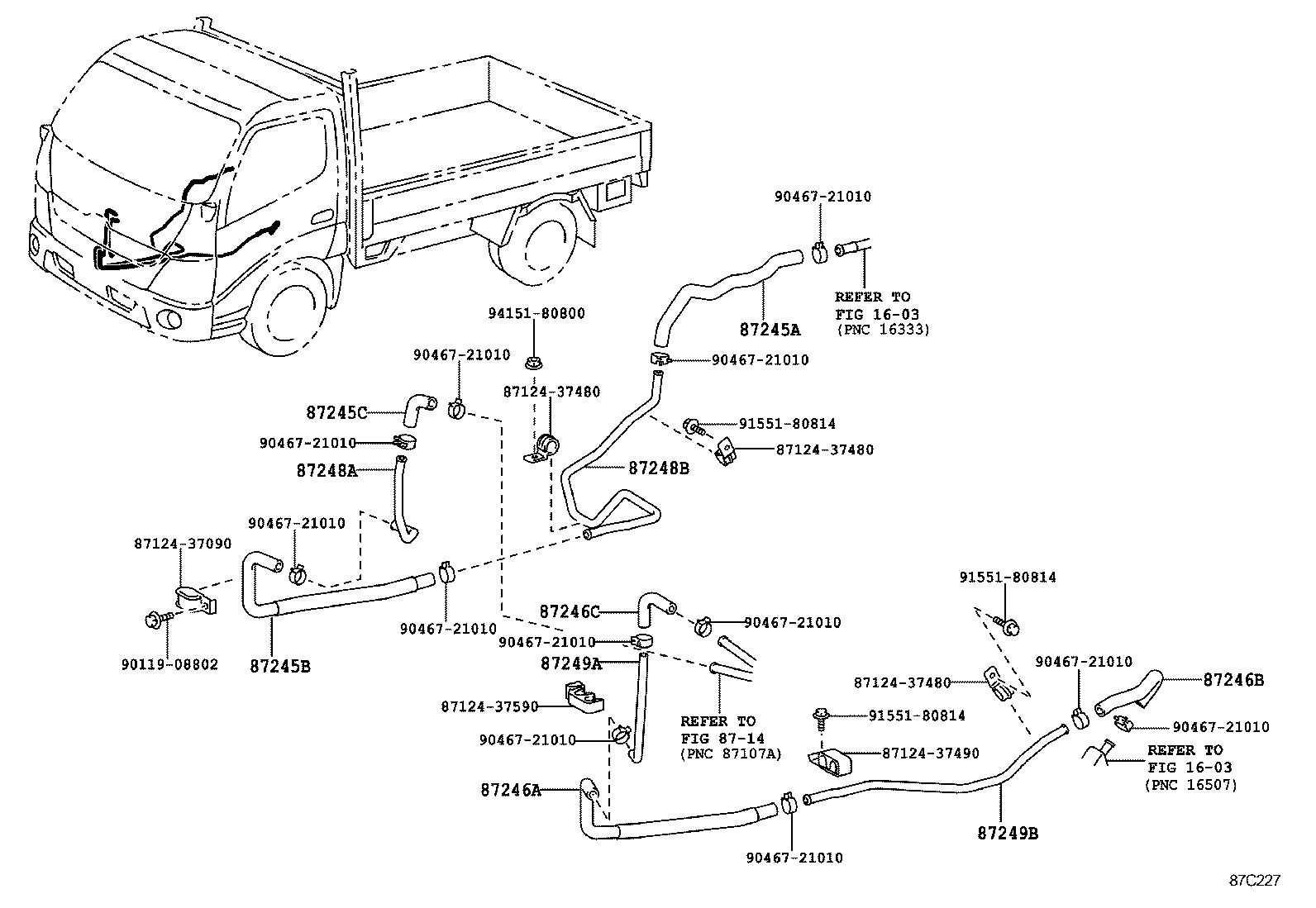 87246-37830 HOSE, HEATER WATER, OUTLET A product image
