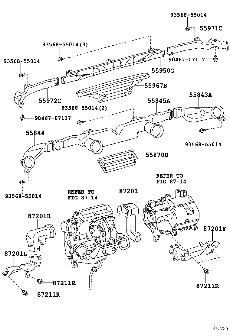 55843-37151 DUCT, HEATER TO REGISTER, NO.1 product image