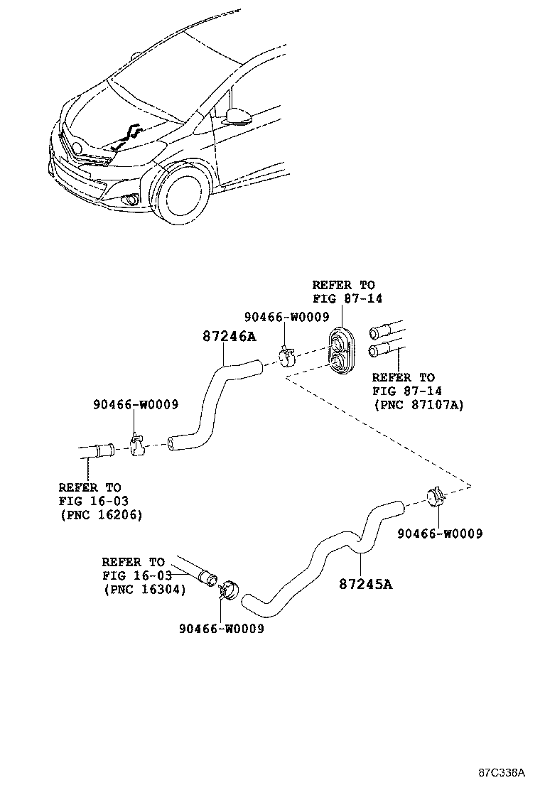 87209-0D200 HOSE SUB-ASSY, WATER, B product image