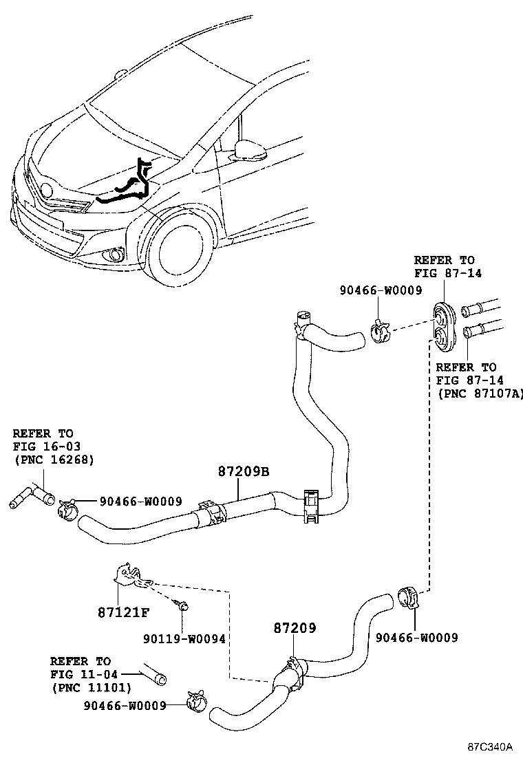 87209-0D200 HOSE SUB-ASSY, WATER, B product image