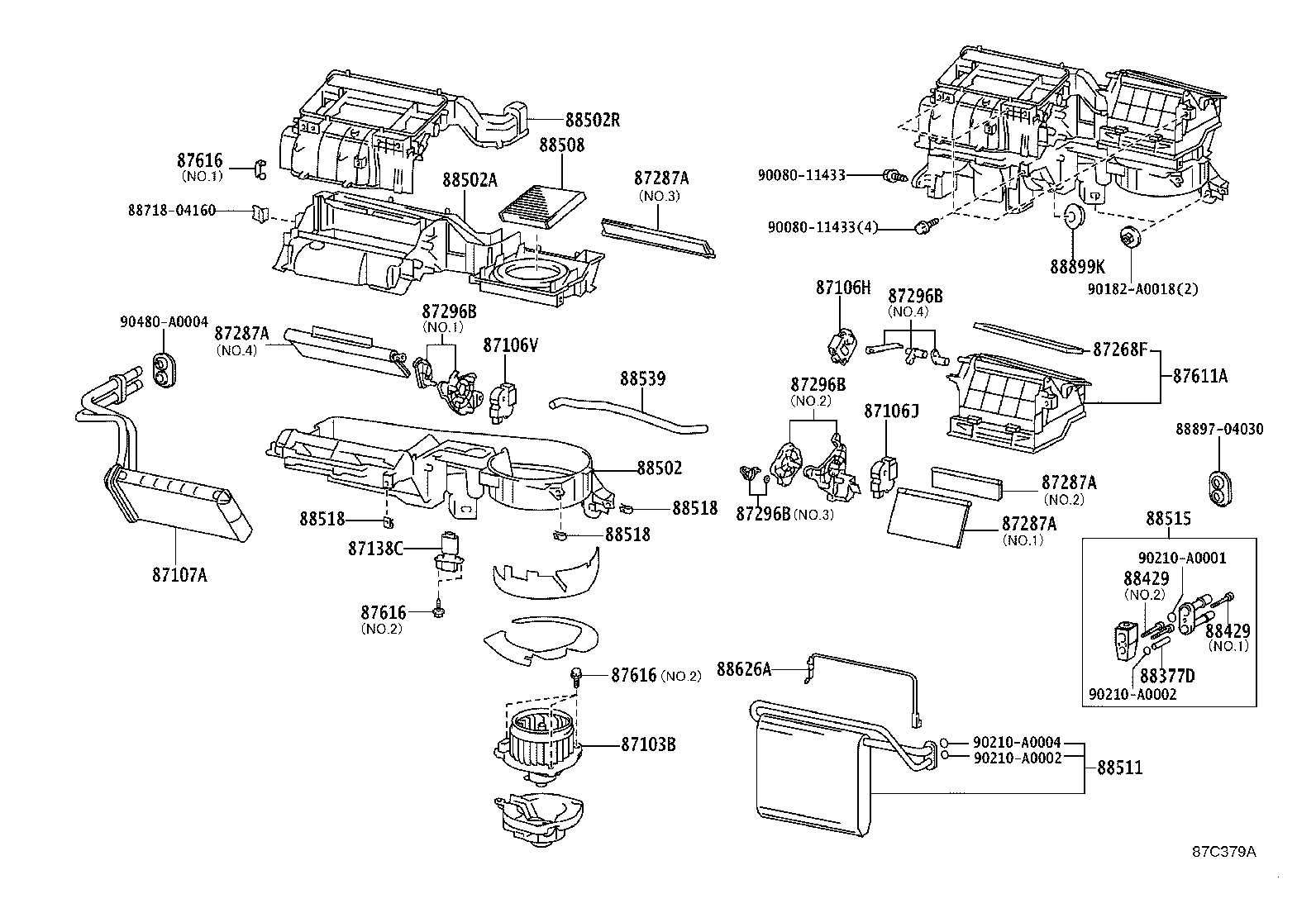87103-04042 MOTOR SUB-ASSY, BLOWER W/FAN product image