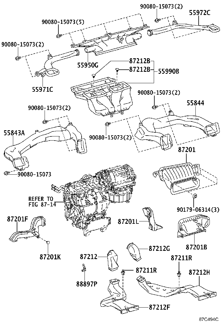 55843-08030 DUCT, HEATER TO REGISTER, NO.1 product image
