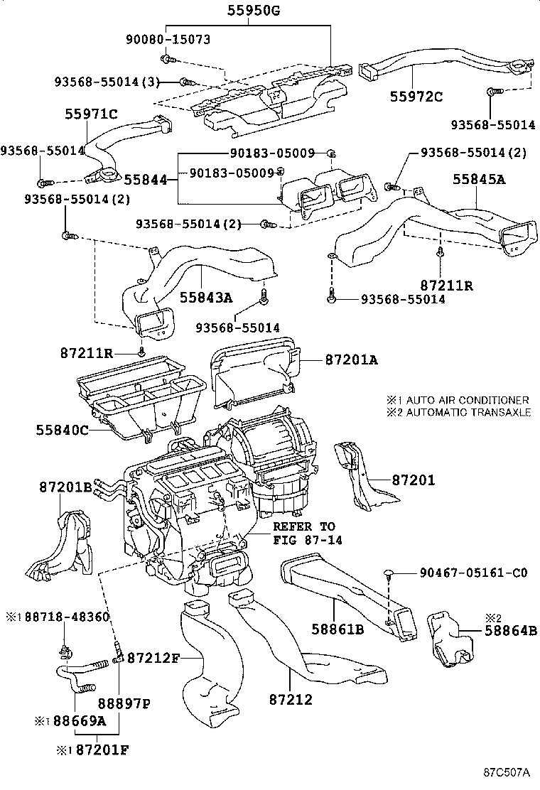 55843-06240 DUCT, HEATER TO REGISTER, NO.1 product image