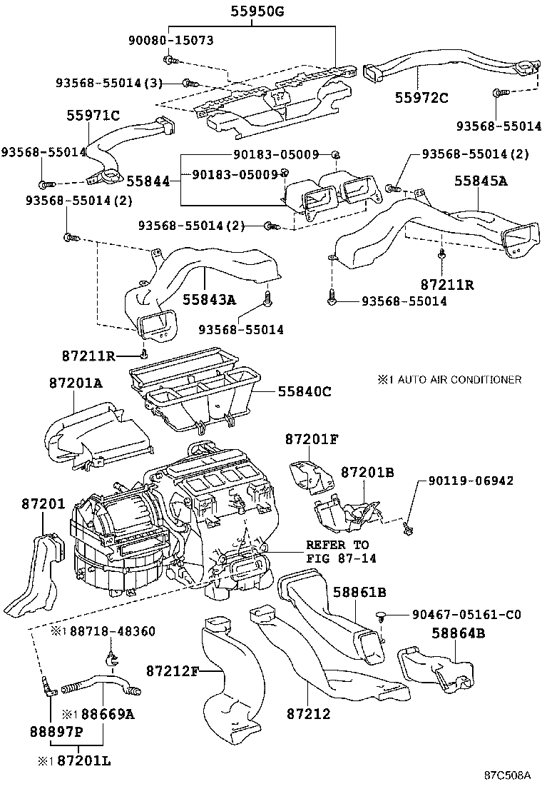 55843-06240 DUCT, HEATER TO REGISTER, NO.1 product image