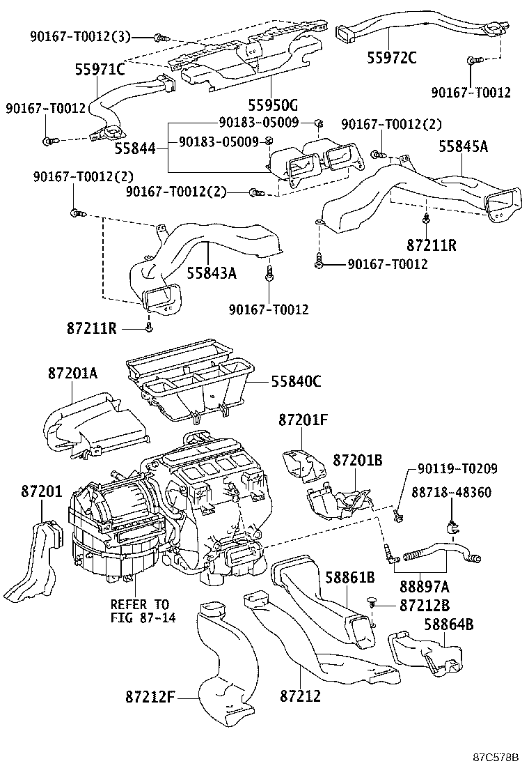 55843-06200 DUCT, HEATER TO REGISTER, NO.1 product image