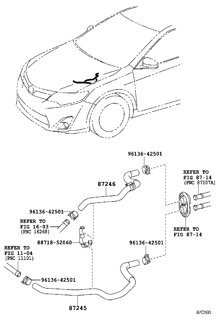 87245-06C40 HOSE, HEATER WATER, OUTLET product image