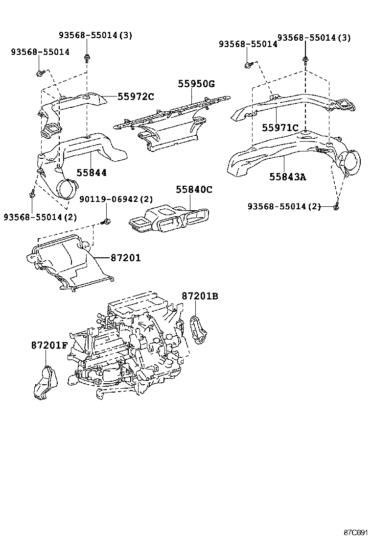 55843-52370 DUCT, HEATER TO REGISTER, NO.1 product image