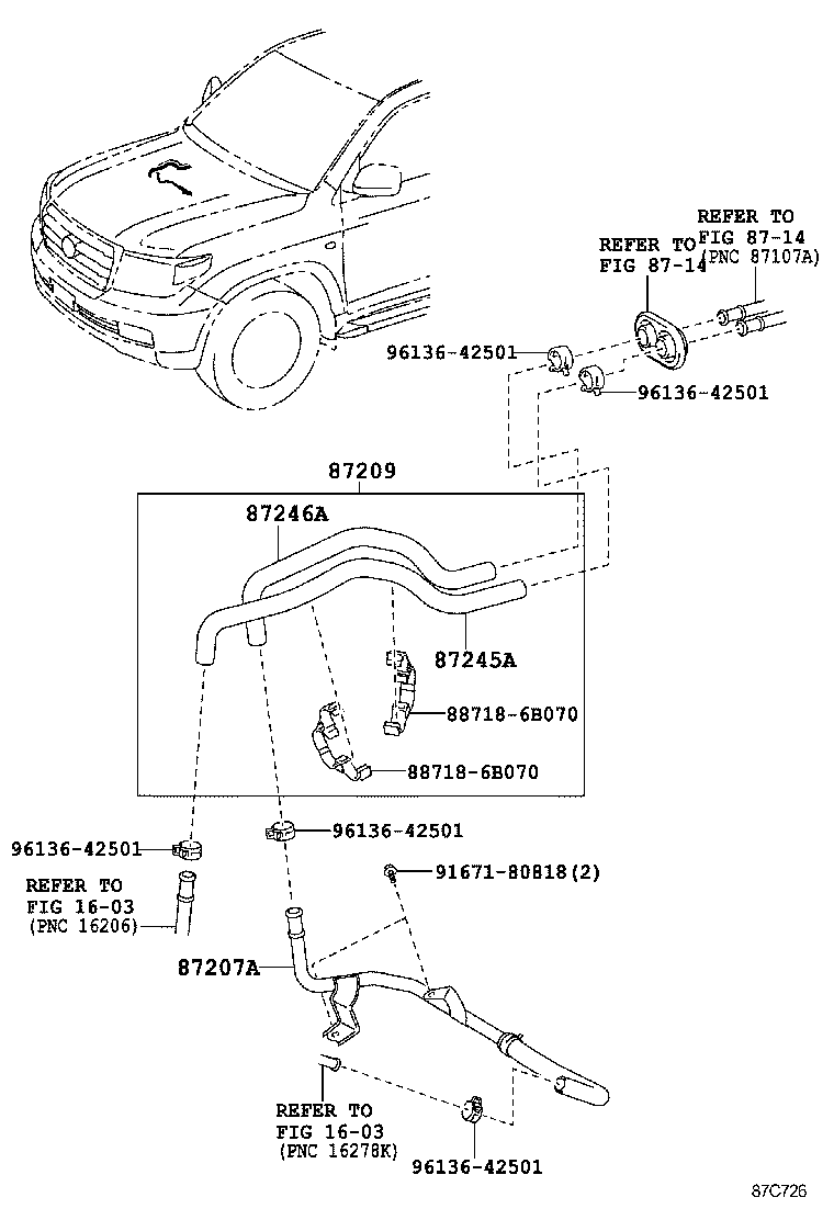 87209-60B41 HOSE, HEATER WATER, INLET A product image
