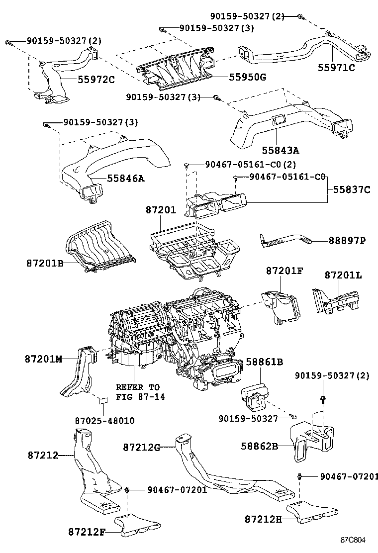 55846-48080 DUCT, HEATER TO REGISTER, NO.4 product image