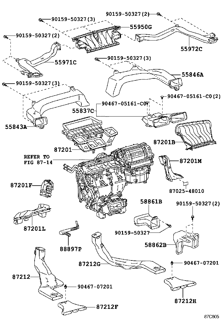 55846-48080 DUCT, HEATER TO REGISTER, NO.4 product image