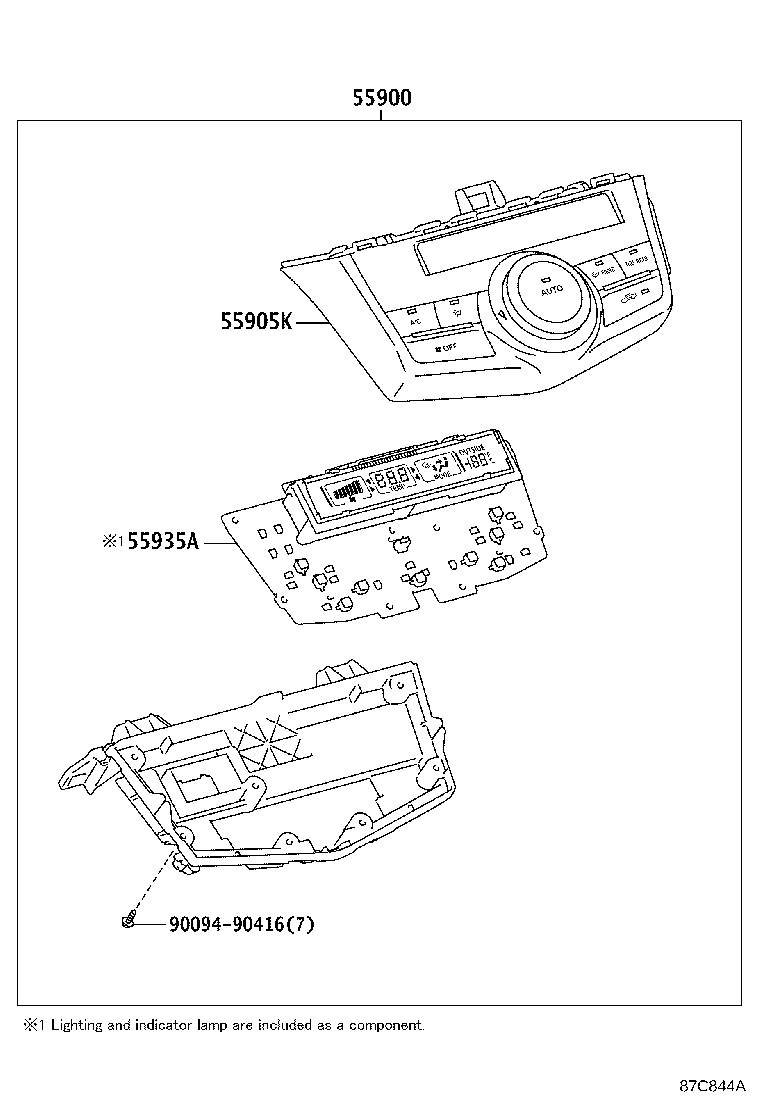 55900-47161 CONTROL ASSY, AIR CONDITIONER product image