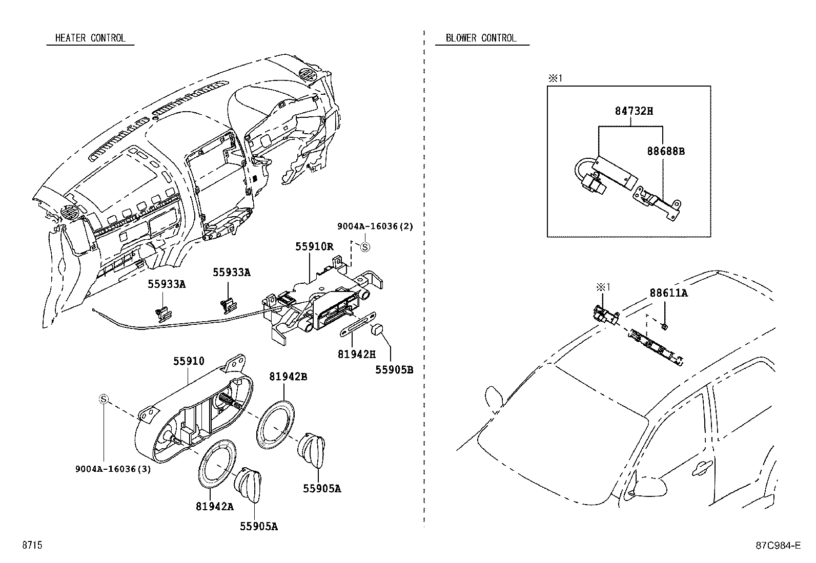 55910-BZ261 CONTROL ASSY, HEATER product image