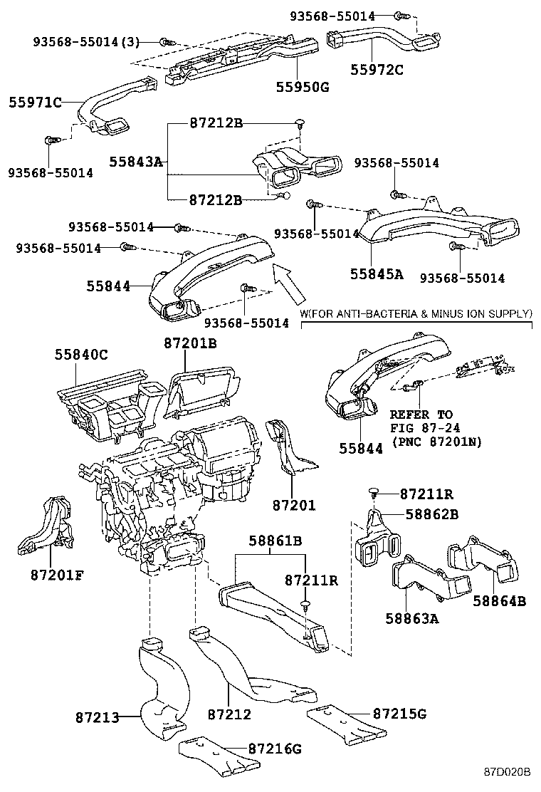 55844-33160 DUCT, HEATER TO REGISTER, NO.1 product image