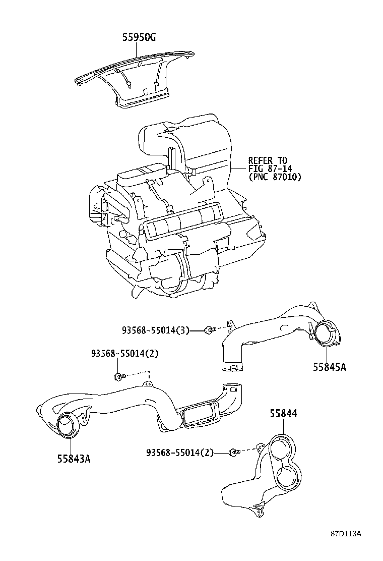 55843-0D200 DUCT, HEATER TO REGISTER, NO.1 product image