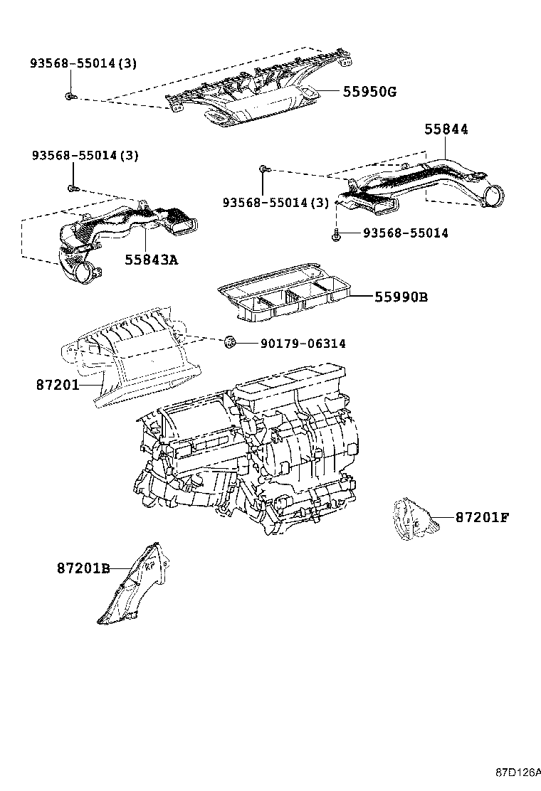 55086-12230 DUCT, HEATER TO REGISTER, NO.1 product image