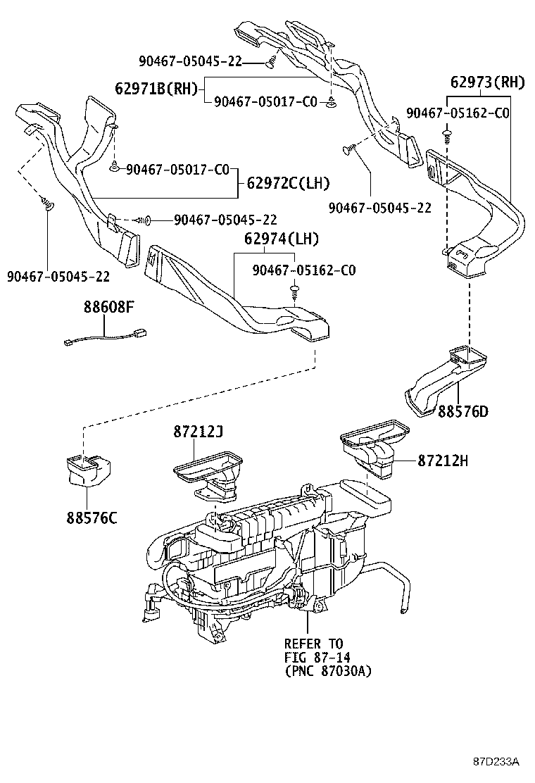 55843-50140 DUCT, HEATER TO REGISTER, NO.1 product image