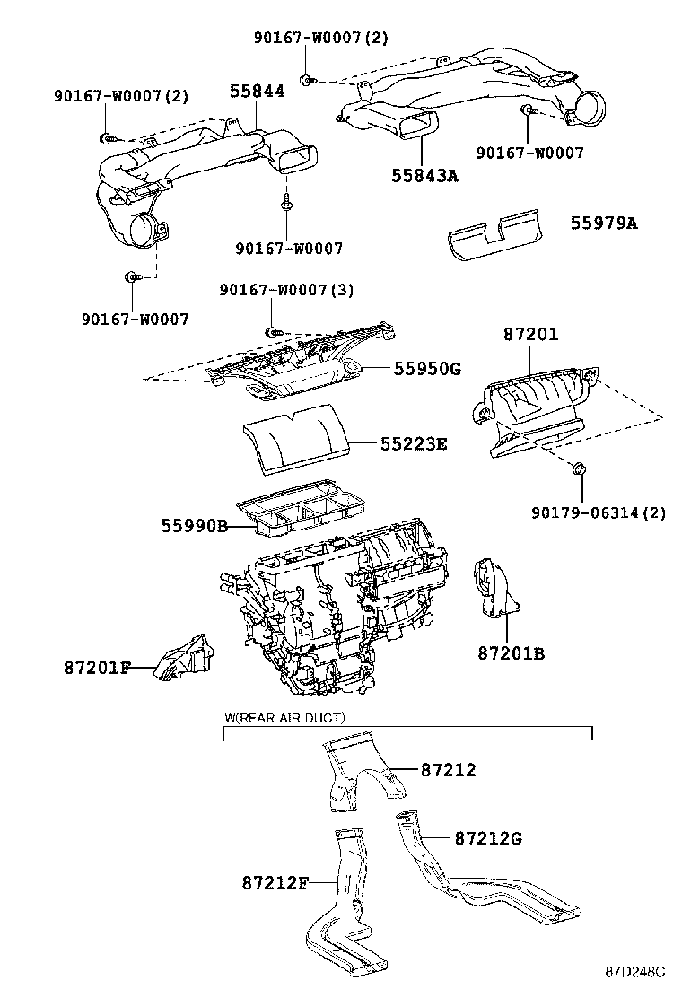 55086-02100 DUCT, HEATER TO REGISTER, NO.1 product image