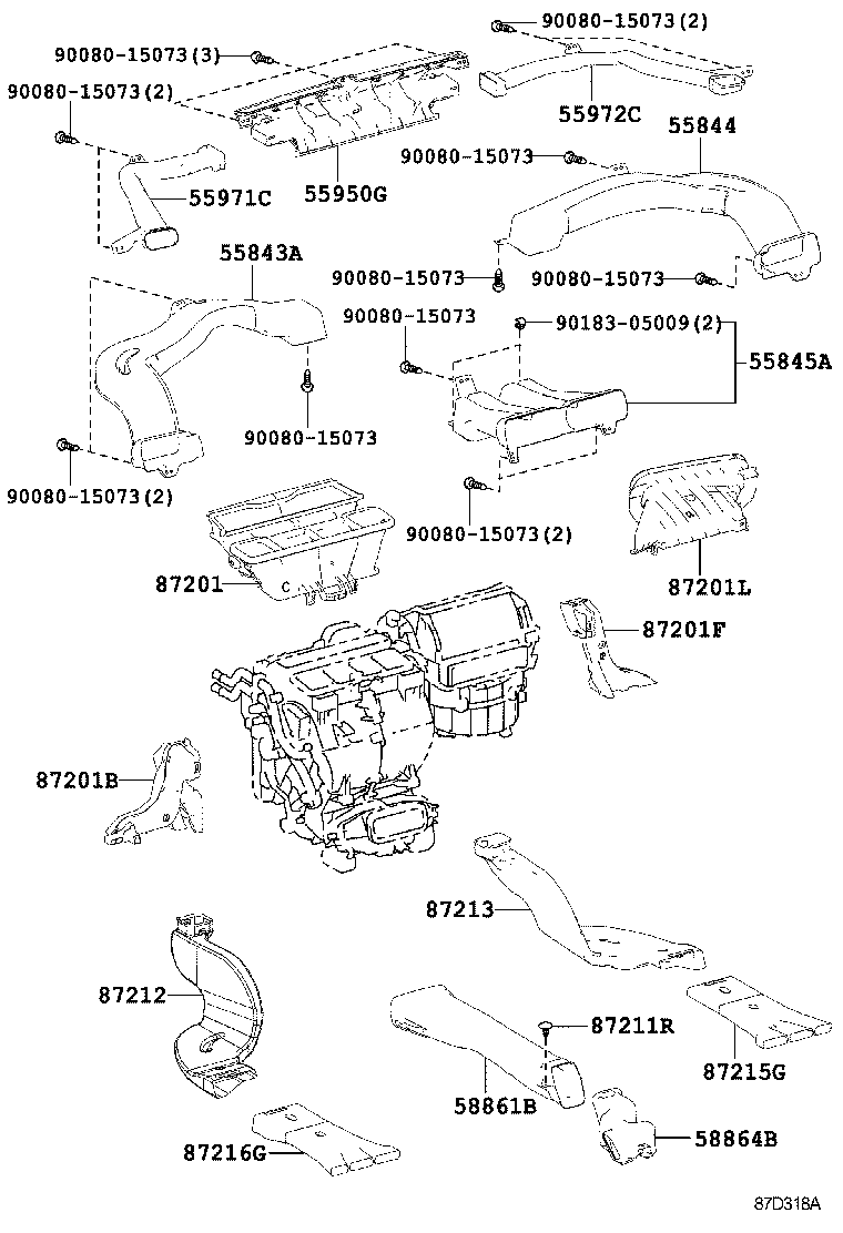 55844-07060 DUCT, HEATER TO REGISTER, NO.3 product image