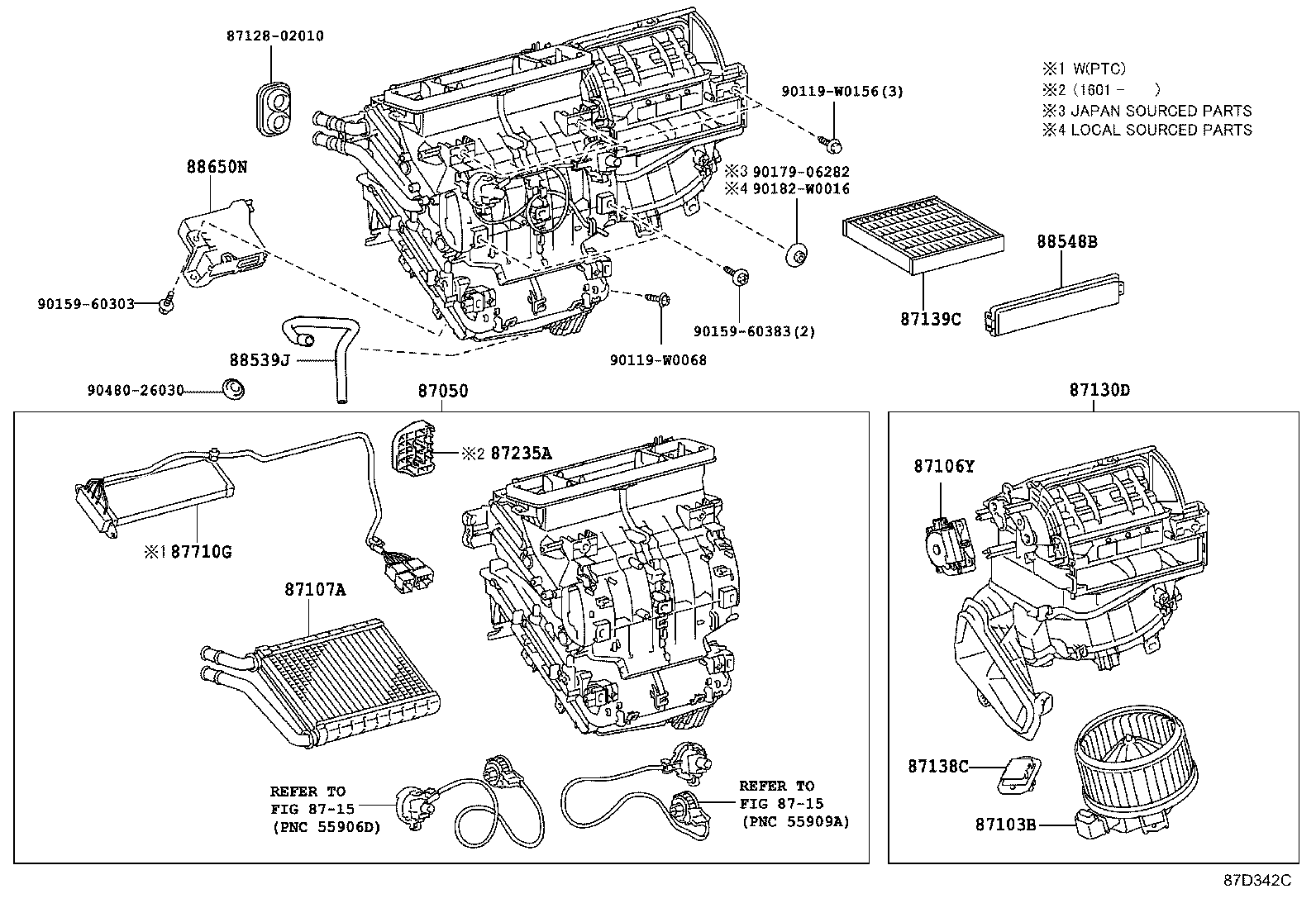 87107-02150 UNIT SUB-ASSY, HEATER RADIATOR product image