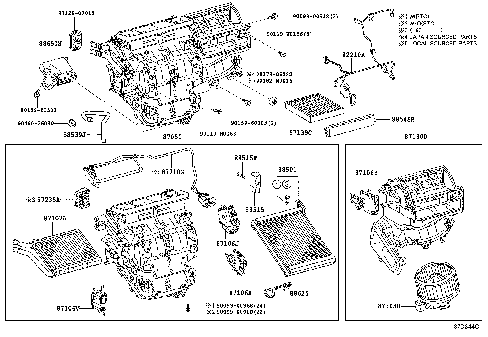 87107-02150 UNIT SUB-ASSY, HEATER RADIATOR product image