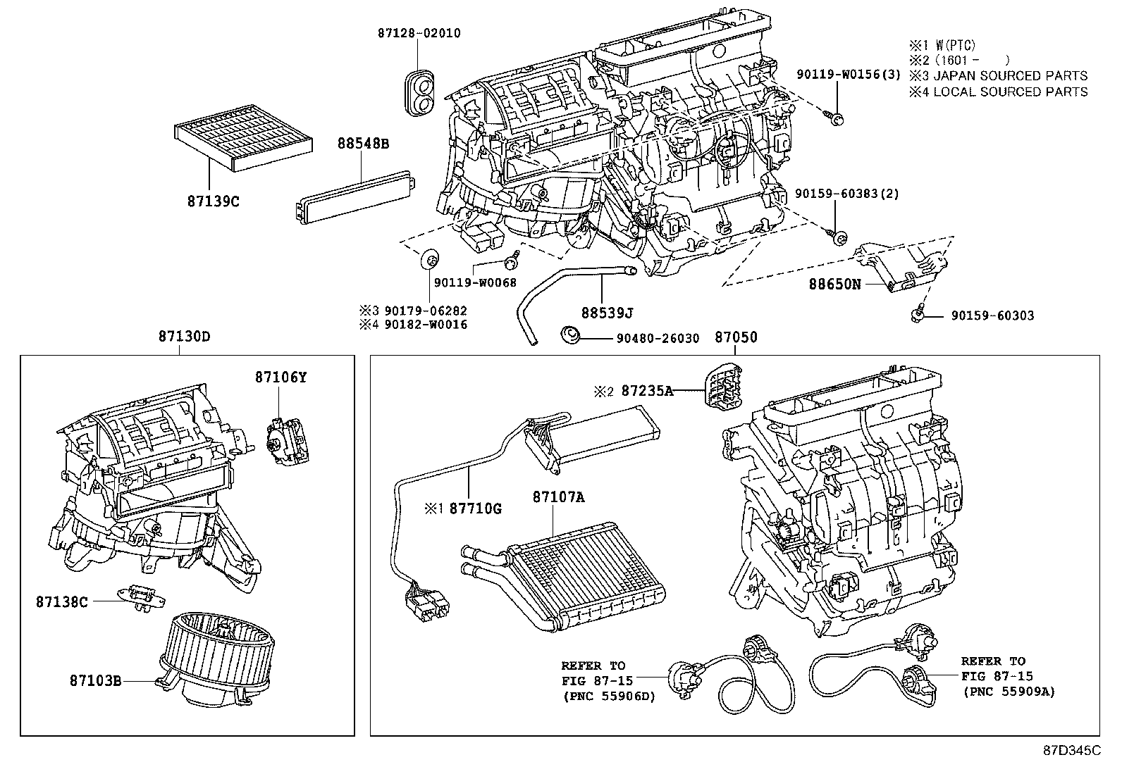 87107-02150 UNIT SUB-ASSY, HEATER RADIATOR product image