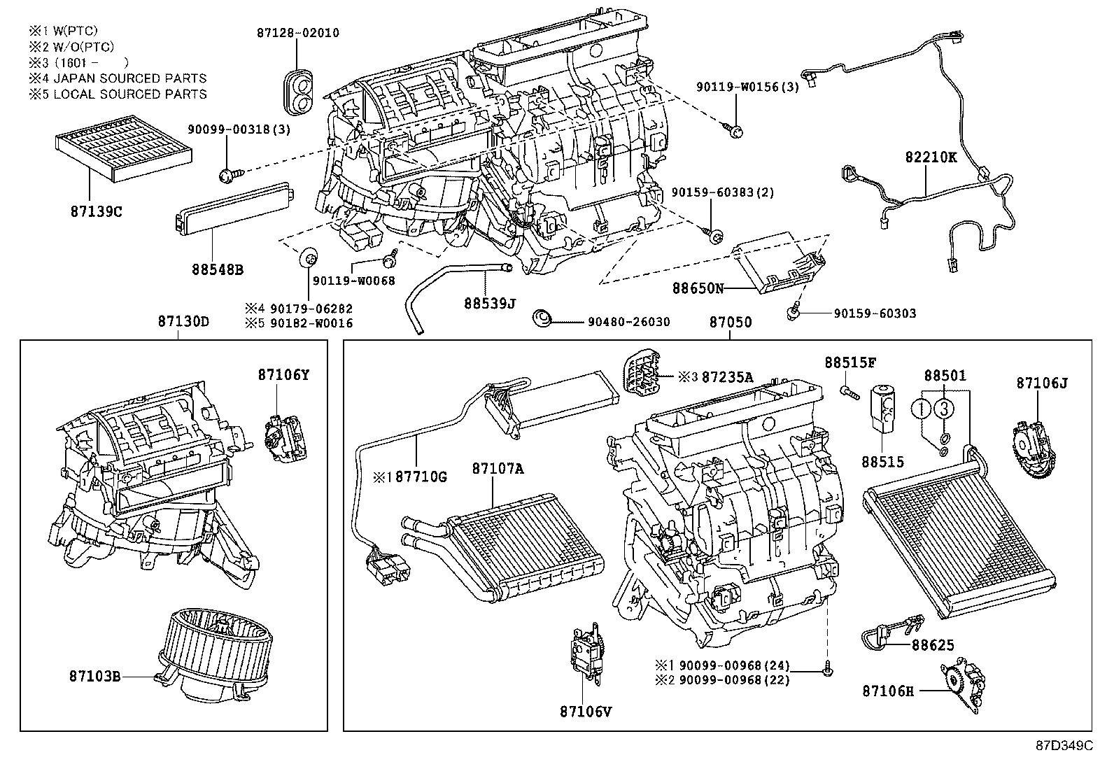 87107-02150 UNIT SUB-ASSY, HEATER RADIATOR product image