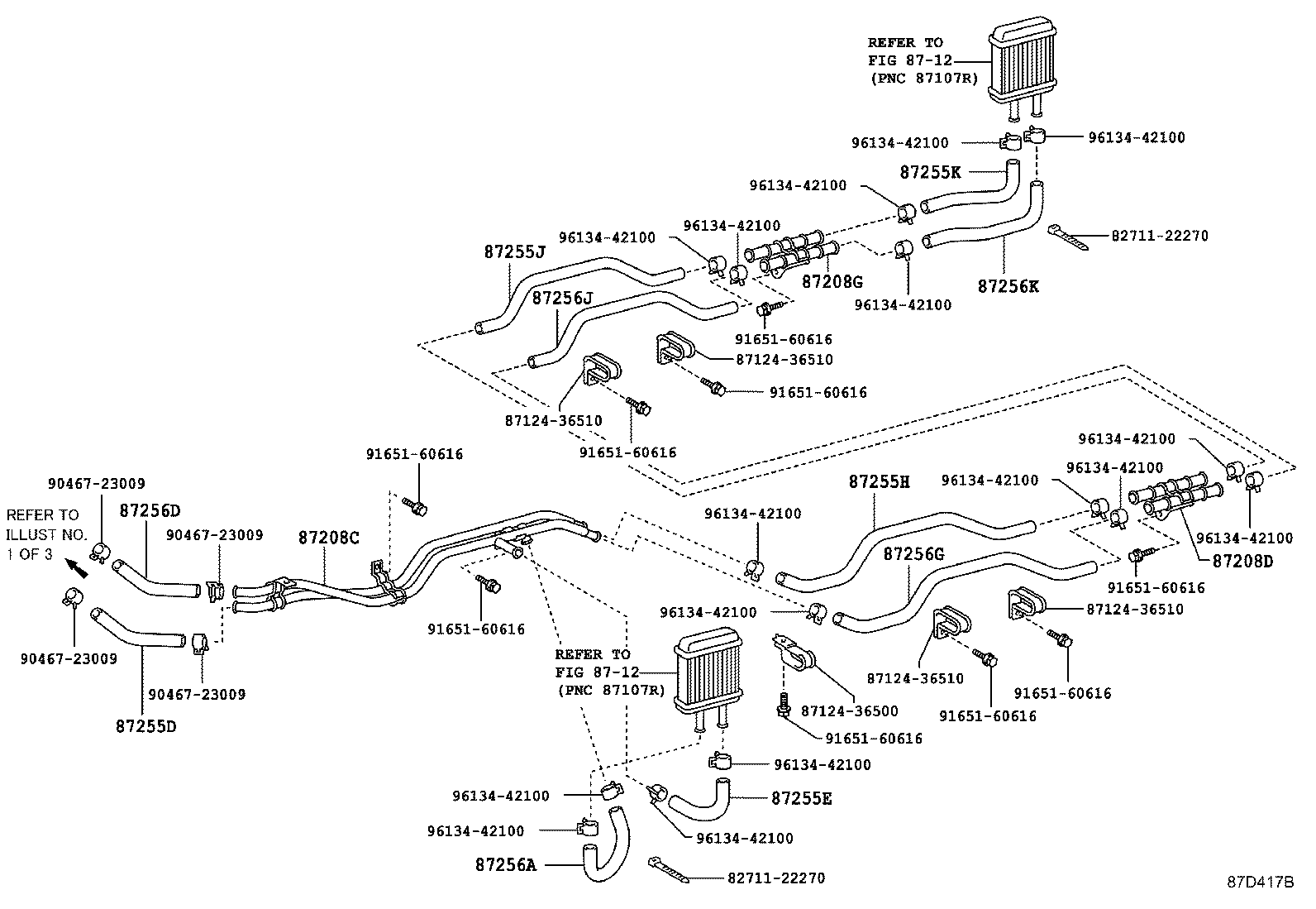 87245-0S280 HOSE, REAR HEATER WATER INLET, E(TO HEATER UNIT) product image