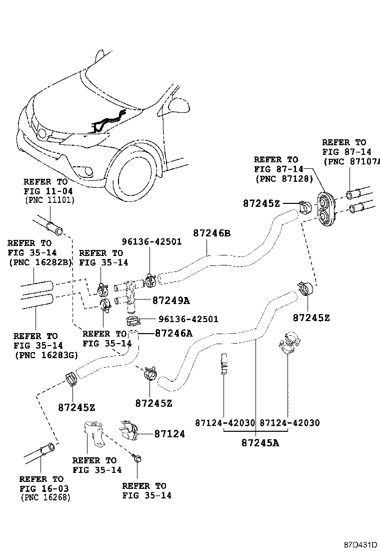 87245-42500 HOSE, HEATER WATER, INLET A product image