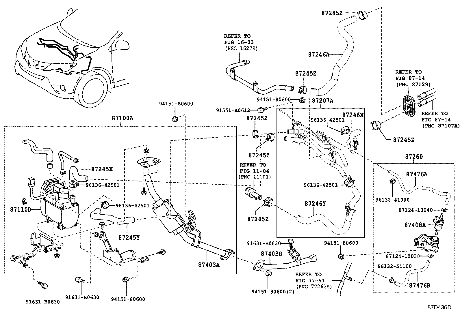 87245-42500 HOSE, HEATER WATER, INLET A product image