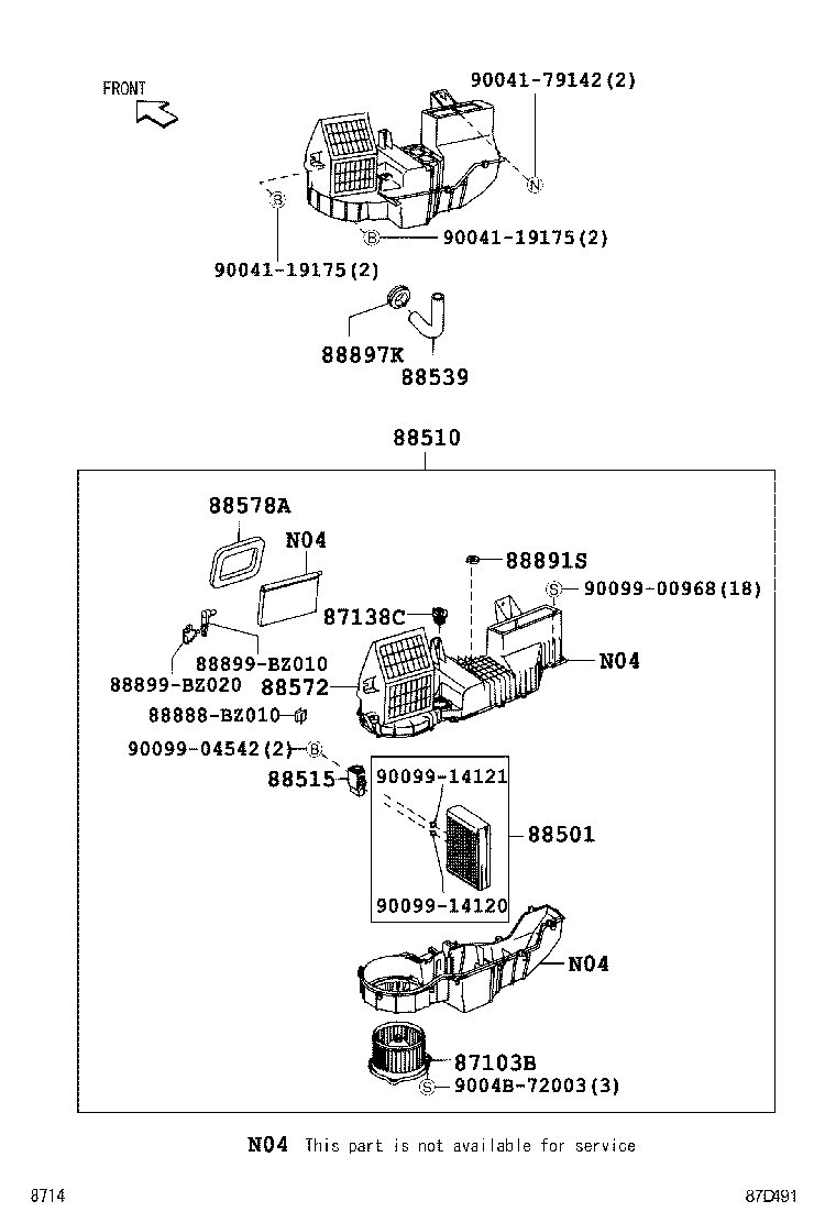 87103-97209 MOTOR SUB-ASSY, BLOWER W/FAN product image