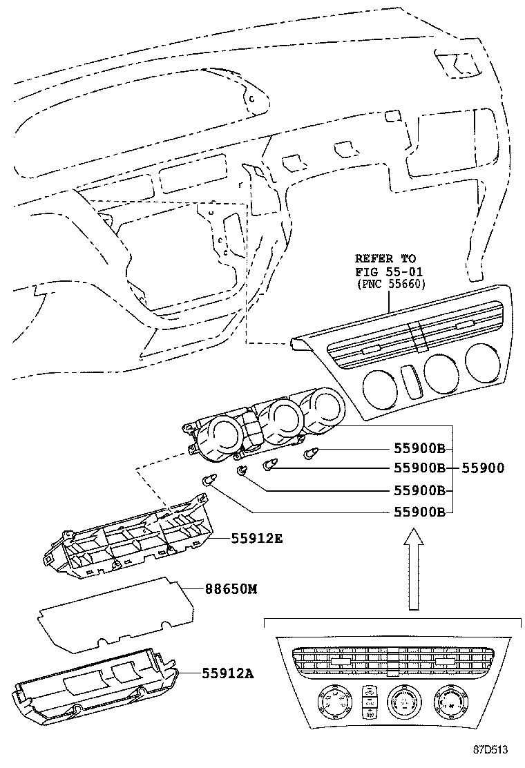 55843-32080 DUCT, HEATER TO REGISTER, NO.1 product image