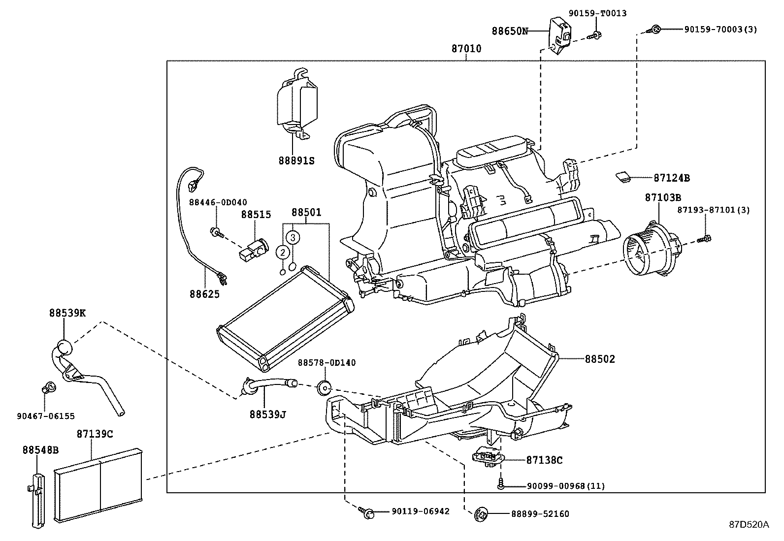 87103-0D200 MOTOR SUB-ASSY, BLOWER W/FAN product image