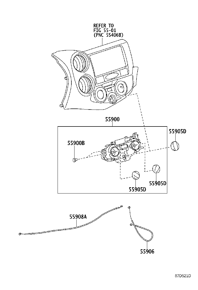 55843-0D190 DUCT, HEATER TO REGISTER, NO.1 product image